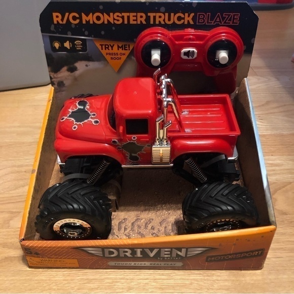 RC Monster Truck Blaze Red NEW Remote Control Car Toy Kids - Picture 2 of 7